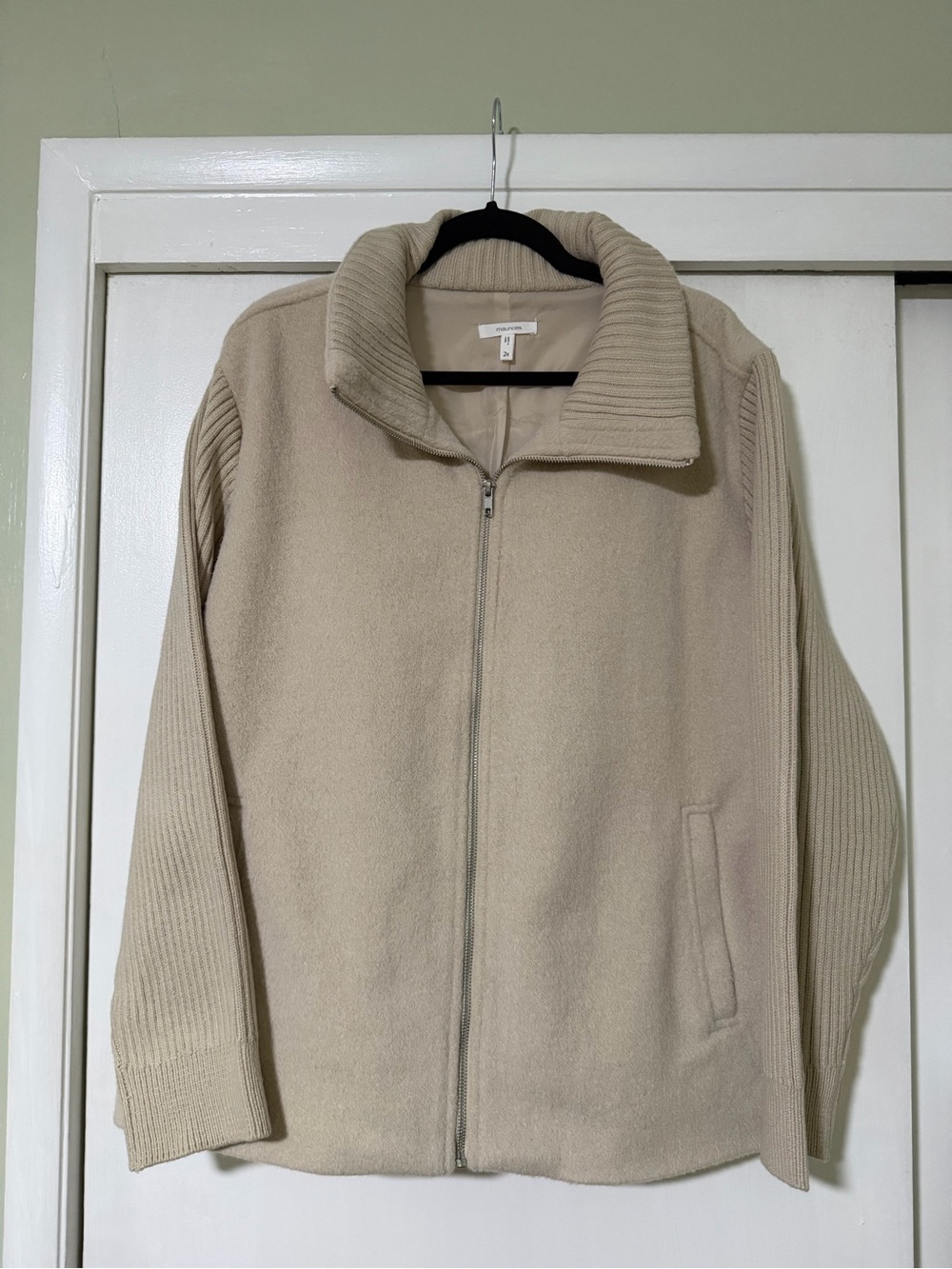 Maurice’s Cream Zip-Up Sweater Jacket